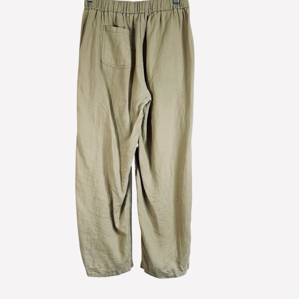 Quince 100% European Linen Cropped Pants Small Flax Elastic Waist - Picture 4 of 12